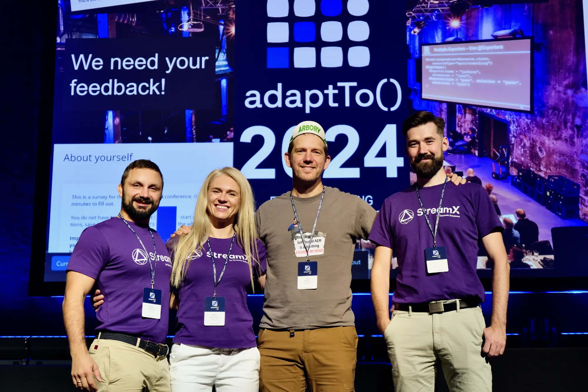 Michał Cukierman, Marta Cukierman, Tad Reeves and Kamil Chociej at adaptTo()2024