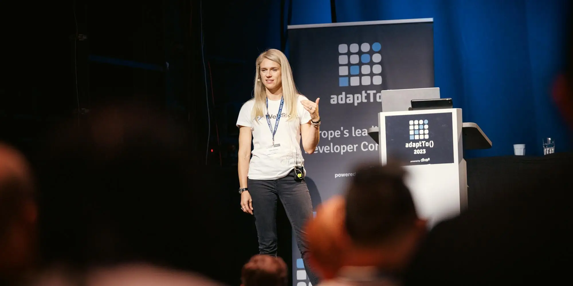 Marta Cukierman speaking at adaptTo() 2023